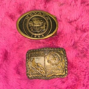 Vintage Metal Belt Buckle, Solid Brass, The State of Nevada, Heritage 1977 Battl